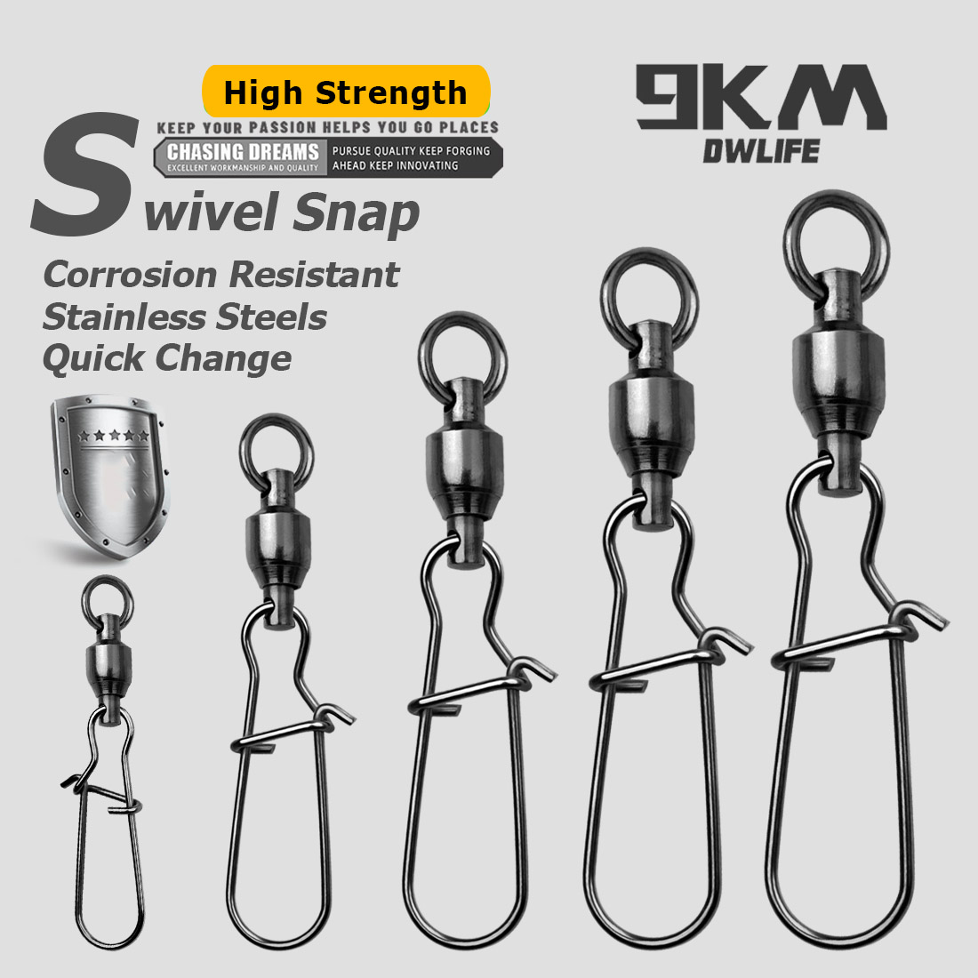 9KM 10PCS Ball Bearing Swivel  - огляд і ціна Monofilament Line