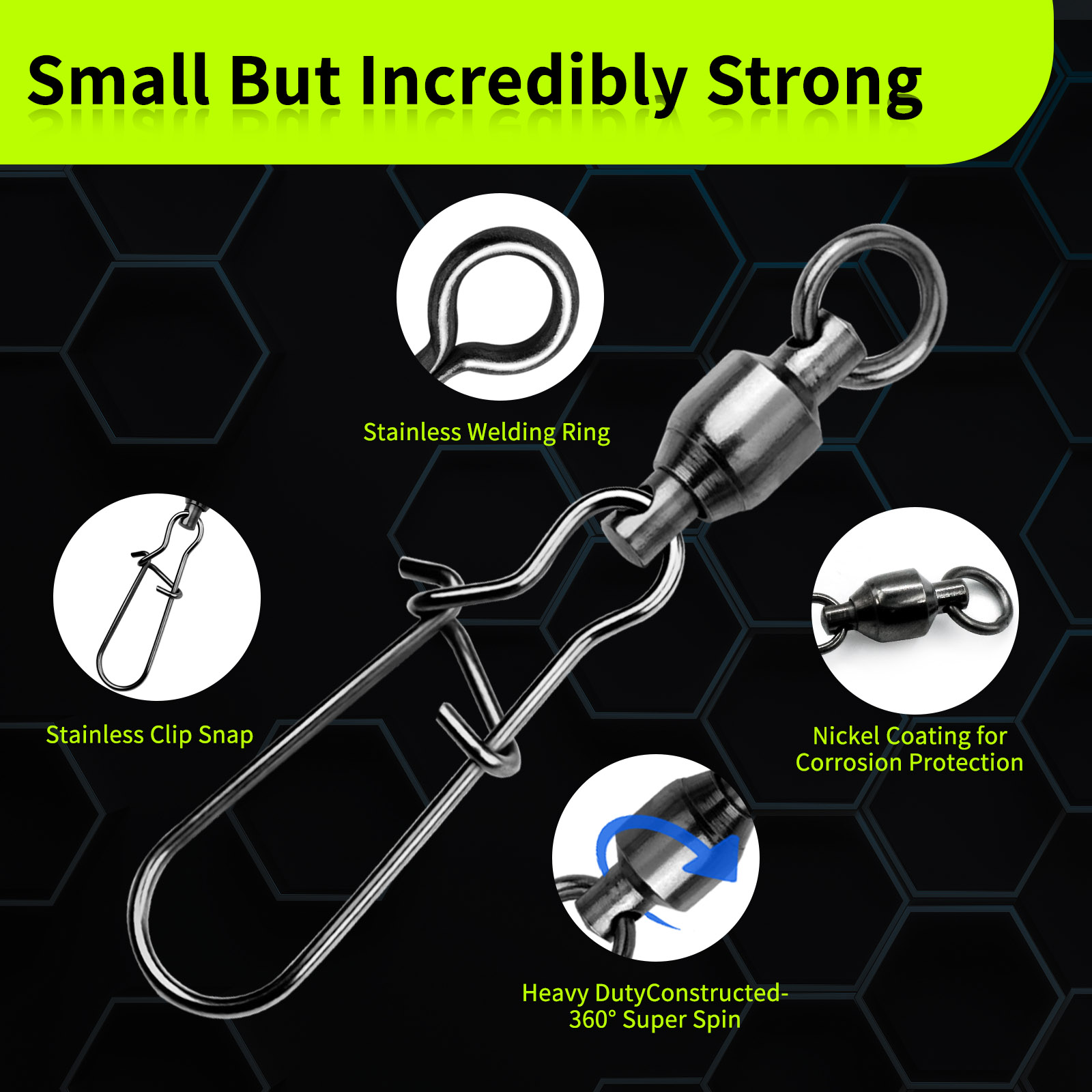 9KM 10PCS Ball Bearing Swivel  - огляд і ціна Monofilament Line